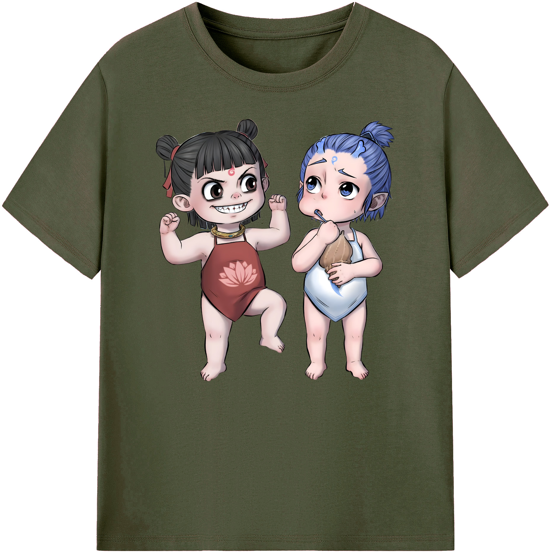 （画像用） Ne Zha 2 ナタ 魔童の大暴れ 綿100％ メンズ半袖Tシャツ｜肌触りやわらか＆通気性